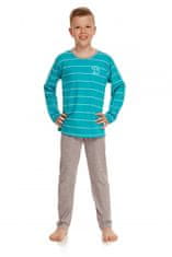 TARO Chlapecké pyžamo 2621 Harry turquoise + Ponožky Gatta Calzino Strech, tyrkysová, 92
