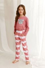 TARO Dívčí pyžamo 2587 Carla pink + Ponožky Gatta Calzino Strech, růžová, 104