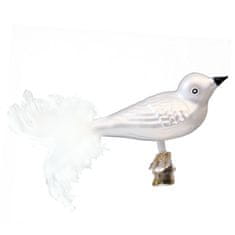 Decor By Glassor Skleněný ptáček bílý