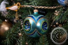 Decor By Glassor Vánoční koule tyrkysová s reflektory (Velikost: 8)