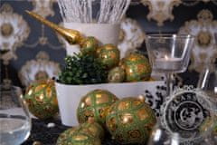 Decor By Glassor Vánoční špice zeleno - zlatá