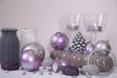 Decor By Glassor Vánoční koule fialová lístky (Velikost: 10)