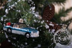 Decor By Glassor Vánoční ozdoba autíčko modré s dárky