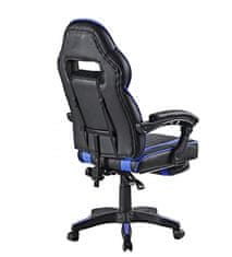 Aga Kancelářská židle Černo - Modrá s opěrkou pro nohy