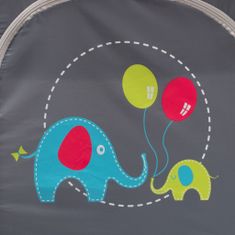 Baby Mix Dětská cestovní postýlka se závěsným lůžkem Sloni šedá