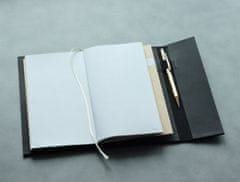 Mek-Design Kožený zápisník PALIN s modrou gumičkou