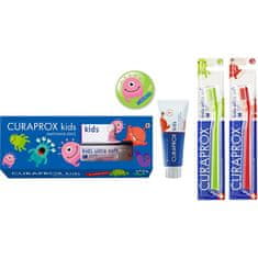 Curaprox Dárková sada dentální péče pro děti bez obsahu fluoridu Jahoda