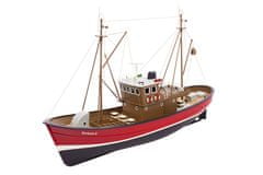KY MODEL Model lodi Borkum II rybářský člun 1:25 červený ARTR