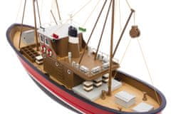 KY MODEL Model lodi Borkum II rybářský člun 1:25 červený ARTR