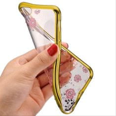 IZMAEL Diamant flower pouzdro pro Samsung Apple iPhone 7 / iPhone 8 / iPhone 2020 / iPhone 2022 - Zlatá KP18098
