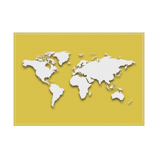 Jansen Display Prostírání Mapa světa žlutá - sada 6ks