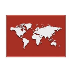 Jansen Display Prostírání Mapa světa červená - sada 6ks