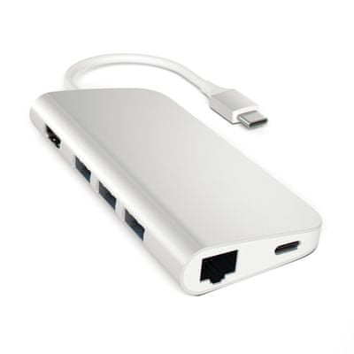 Satechi Aluminium Type-C Multi-Port Adapter (HDMI 4K,3x USB 3.0,MicroSD,Ethernet)