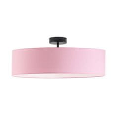 LYSNE.PL Stropní lampa pro dívku WENECJA fi 60 cm 5xE27 dno, zavírání, válec, bílý rám, růžová