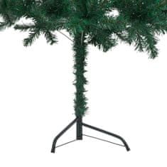 Greatstore Rohový umělý vánoční stromek LED a sada koulí zelený 120 cm PVC