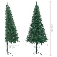 Greatstore Rohový umělý vánoční stromek zelený 240 cm PVC