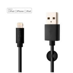 FIXED Datový a nabíjecí kabel FIXED s konektory USB/Lightning, 1 metr, MFI certifikace, černý