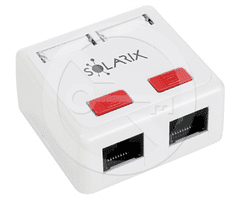 Solarix Zásuvka Solarix CAT5E UTP 2 x RJ45 na omítku bílá SX288-5E-UTP-WH