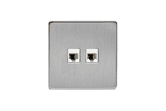Govena Govena Luxusní datová dvojzásuvka 2xRJ45, kat.5, broušená ocel