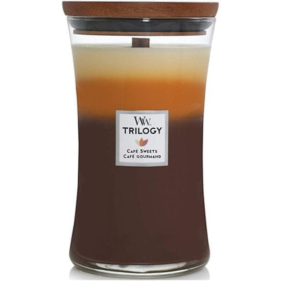 Woodwick Vonná svíčka váza Trilogy Cafe Sweets 609,5 g