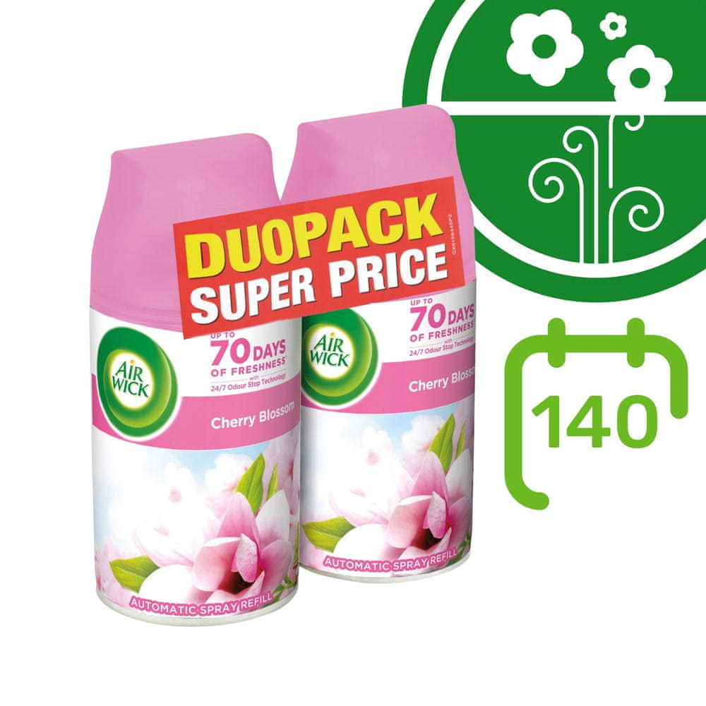 Air wick Freshmatic Refill náplň DUO Pure Květy třešní 2x 250 ml