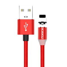 Kaku Magnetic kabel USB / Lightning 3A 1m, červený