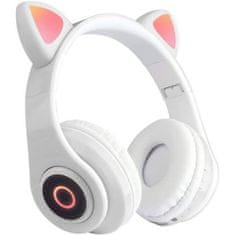 MG B39 bezdrátové sluchátka s kočičími ušima, bílé