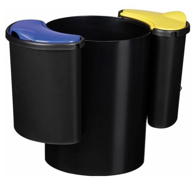 Rossignol SAS Koš na tříděný odpad Modultri 59762, 16 +(2 x 4,5) L, černá