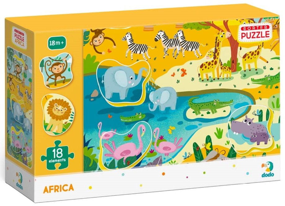 Levně DoDo Puzzle s tříděním obrázků Afrika 18 dílků