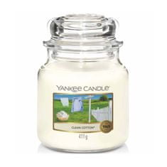 Yankee Candle vonná svíčka Clean Cotton (Čistá bavlna) 411g