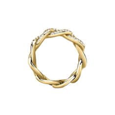 Morellato Elegantní pozlacený prsten s krystaly Incontri SAUQ110 (Obvod 52 mm)