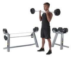 First Degree Fitness Obouruční bicepsová činka se stojanem váhy 9,8 - 36,4 kg
