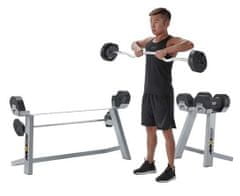 First Degree Fitness Obouruční bicepsová činka se stojanem váhy 9,8 - 36,4 kg