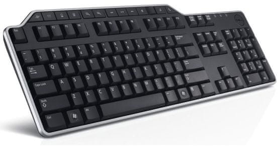 Drátová multimediální klávesnice DELL KB-522 US americký layout středně vysoká tlačítka multimediální funkce USB
