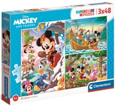 Clementoni Puzzle Mickey Mouse a přátelé 3x48 dílků