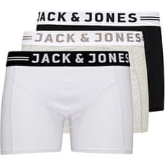 Jack&Jones 3 PACK - pánské boxerky 12081832 Light Grey Melange (Velikost S)