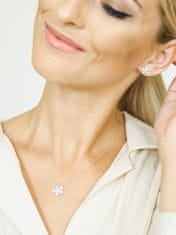 Klenoty Amber Stříbrná sada šperků květina ze zirkonů- náušnice, náhrdelník