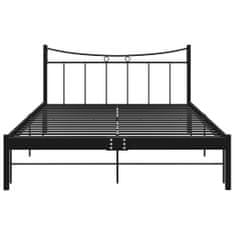 Greatstore Rám postele černý kov a překližky 140 x 200 cm