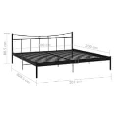 Greatstore Rám postele černý kov a překližky 200 x 200 cm