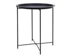 KONDELA Příruční stolek s odnímatelnou tácem, černá, RENDER