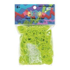 Rainbow Loom Original-gumičky-600ks-neon zelená plná