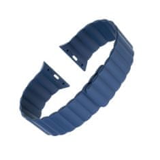 FIXED Silikonový řemínek Magnetic Strap s magnetickým zapínáním pro Apple Watch 38 mm/40 mm FIXMST-436-BL, modrý