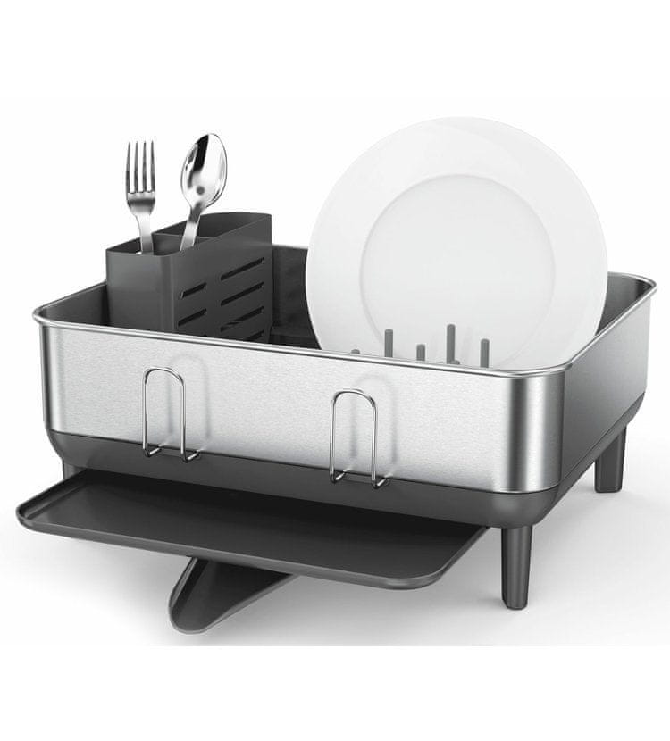 Simplehuman Odkapávač na nádobí Compact, rám z nerez oceli, šedý plast, FPP