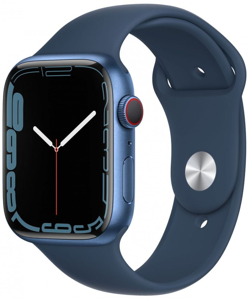 Apple Watch Series 7 Cellular, 45mm Blue Aluminium Case with Abyss Blue Sport Band MKJT3HC/A