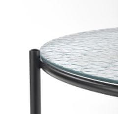 Halmar Kulatý skleněný konferenční stolek Rosalia - průhledná/černá