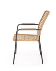 Halmar Zahradní židle K457 - přírodní/černá