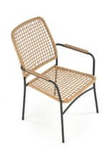 Halmar Zahradní židle K457 - přírodní/černá