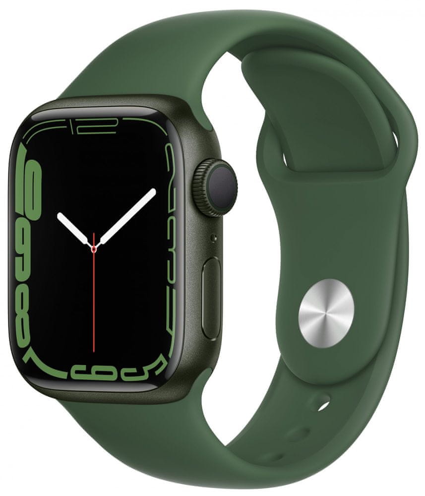 Apple Watch Series 7, 41mm Green Aluminium Case Clover Sport Band MKN03HC/A - rozbaleno