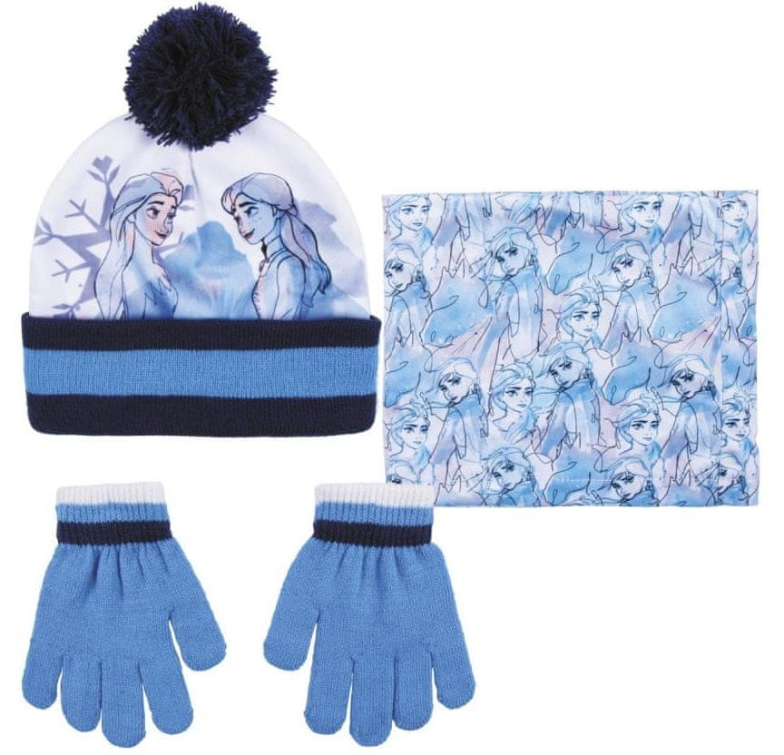 Disney dívčí modrý set čepice, rukavic a šátku Frozen ll 2200007938