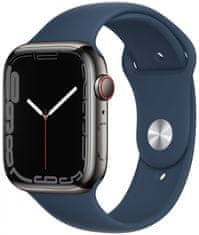 Apple Watch Series 7 Cellular, 45mm Graphite Stainless Steel Case Abyss Blue Sport Band MKL23HC/A